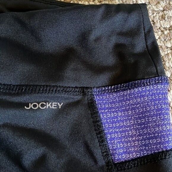 Jockey Athletic Legging. Black Purple size Large Poly Spandex - Picture 4 of 13